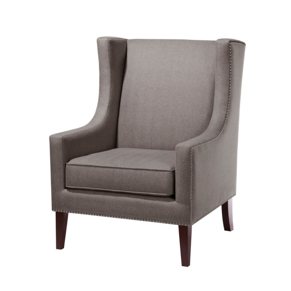 Gray Linen Wingback Chair With Nailhead Trim Kirklands
