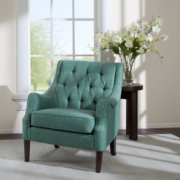 Elle Tufted Teal Accent Chair Kirklands