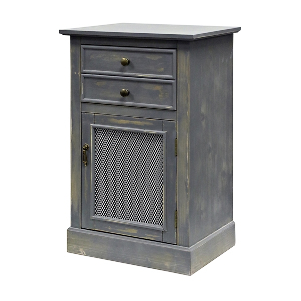 Gray Metal Mesh Door Front Side Table With Drawer Kirklands