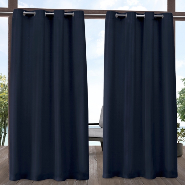 Navy Cabana Outdoor Curtain Panel Set 108 In Kirklands