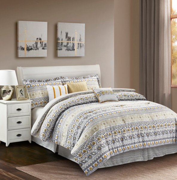 Yellow Chloe 7 Pc Queen Comforter Set Kirklands