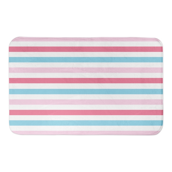 Pink And Blue Striped Bath Mat Kirklands