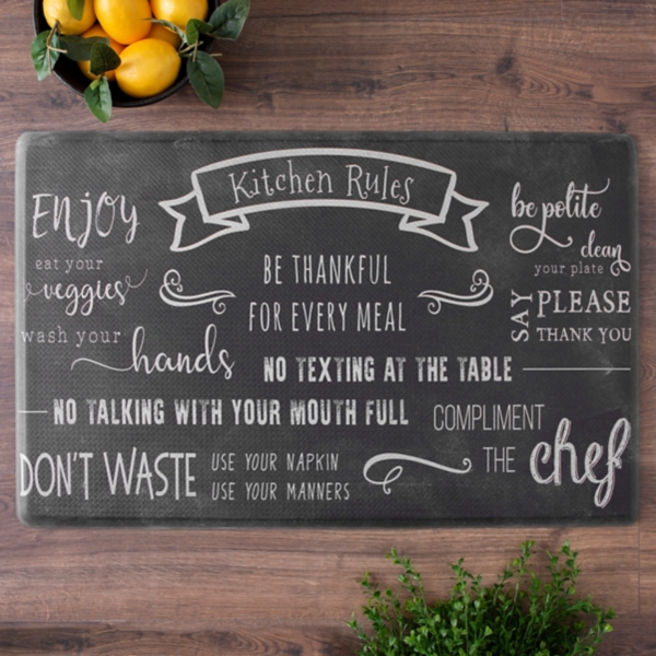 Chalkboard Kitchen Rules Kitchen Mat Kirklands