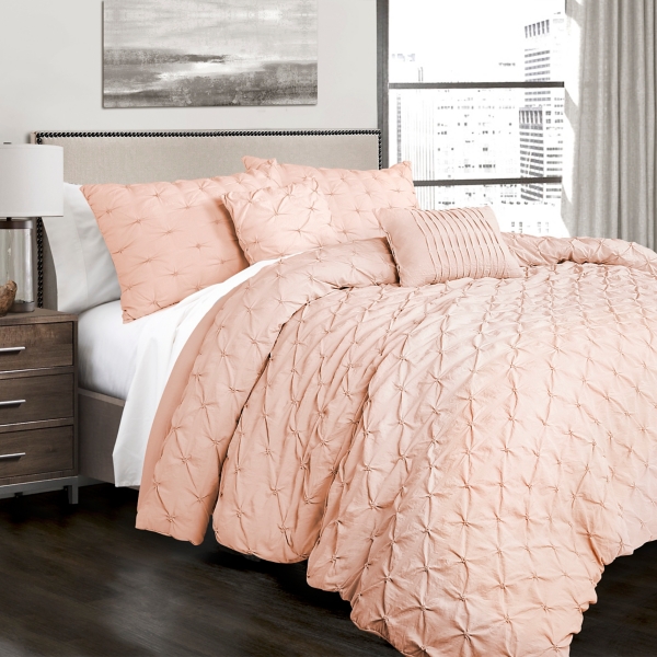 Blush Pintuck Raven 5 Pc Full Queen Comforter Set Kirklands