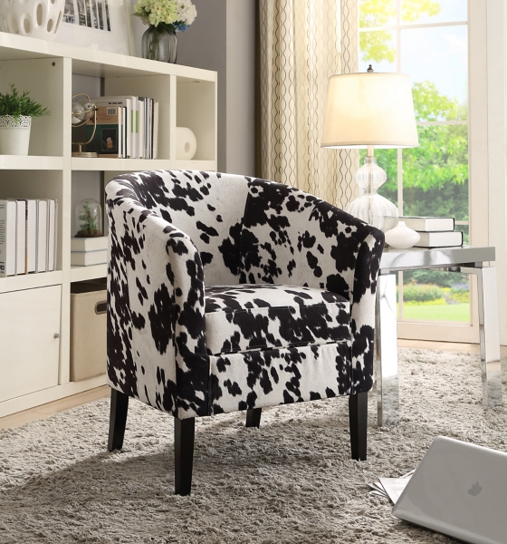 Udder Madness Black Cow Print Accent Chair Kirklands
