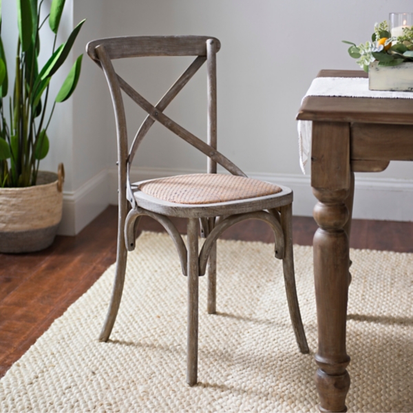 Gray X Back Rattan Seat Dining Chair Kirklands