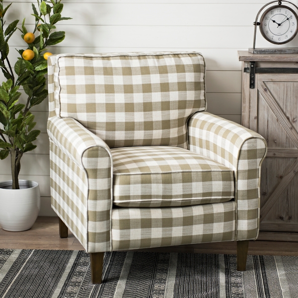 Sage Green Buffalo Check Armchair Kirklands