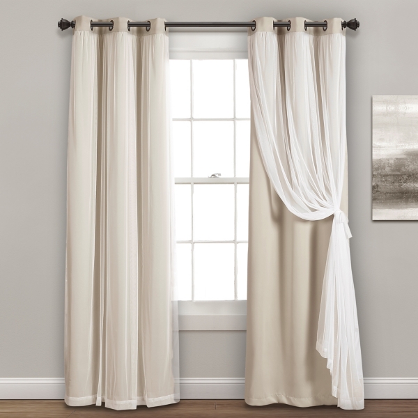 Wheat Lush Sheer Lined Curtain Panel Set 95 In Kirklands