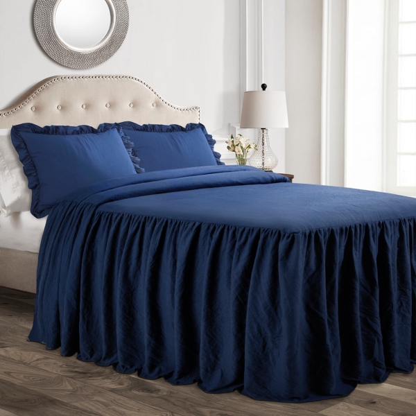 Navy Ruffle Skirt 2 Pc Twin Comforter Set Kirklands