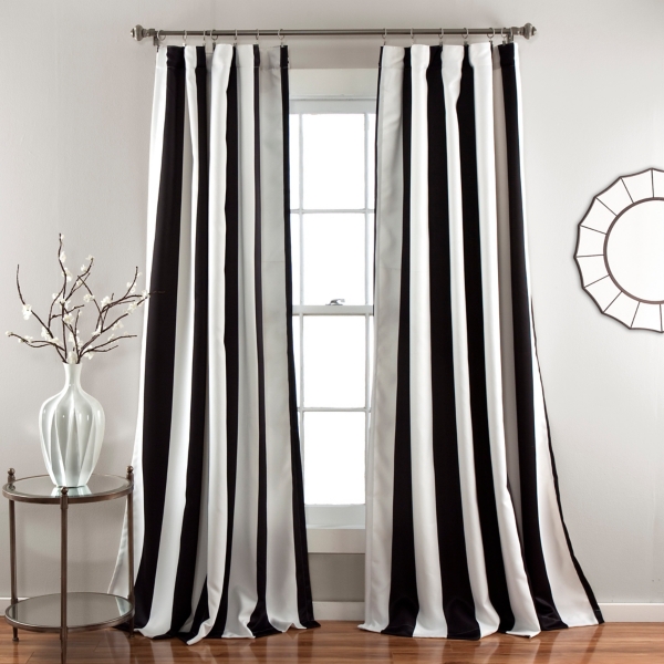 Black And White Stripe Curtain Panel Set 95 In Kirklands