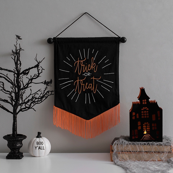 Black Orange Trick Or Treat Wall Banner Kirklands