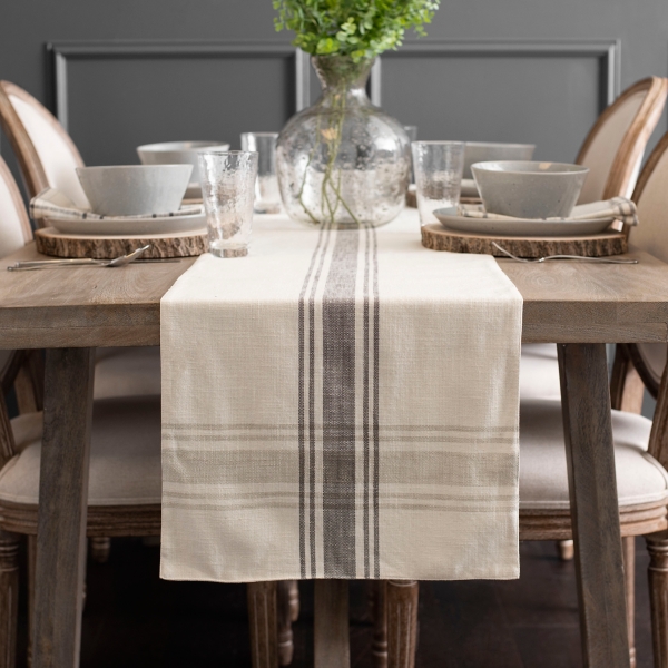 Charcoal Stripe Farmhouse Table Runner Kirklands