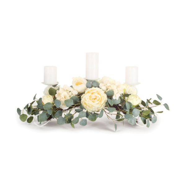 White Peony And Hydrangea Candle Centerpiece Kirklands