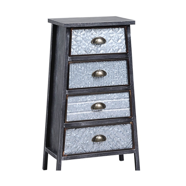 Gray Armana Embossed Metal 4 Drawer Side Table Kirklands