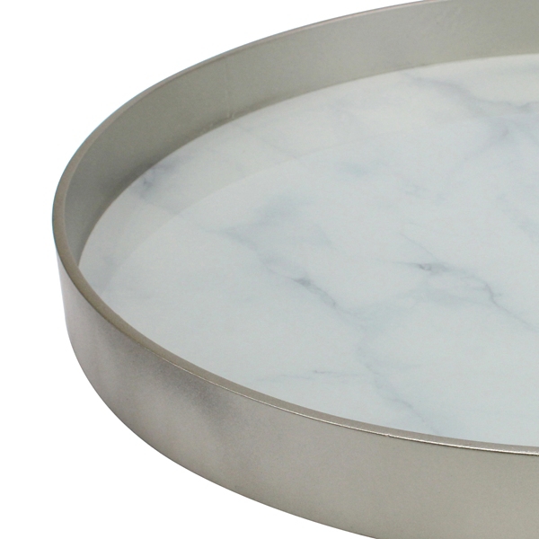 White Round Marble Tray Kirklands