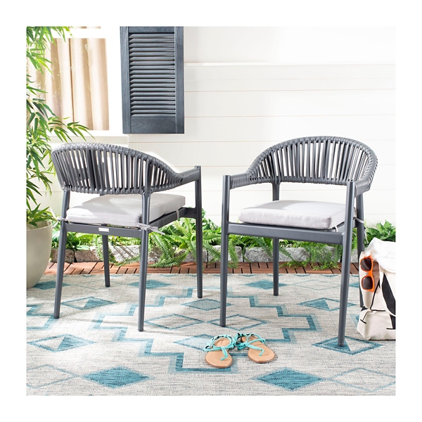 Grayton Rope Stackable Outdoor Chairs Set Of 2 Kirklands