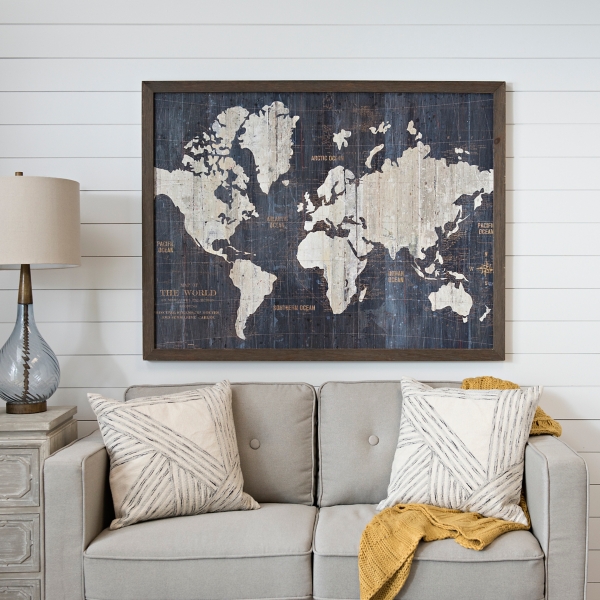World Map Framed Art