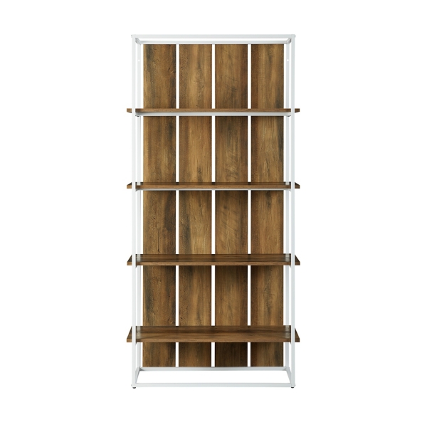 Rustic Oak Modern Farmhouse Plank Back Bookshelf Kirklands