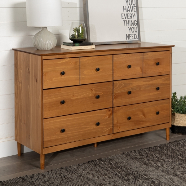 Caramel Solid Wood 6 Drawer Dresser Kirklands