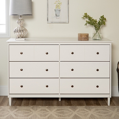 White Solid Wood 6 Drawer Dresser Kirklands