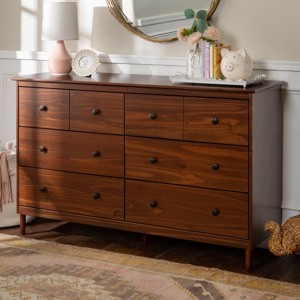 Walnut Solid Wood 6 Drawer Dresser Kirklands