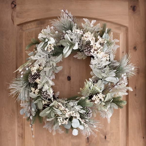 Flocked Eucalyptus And Berries Wreath Kirklands