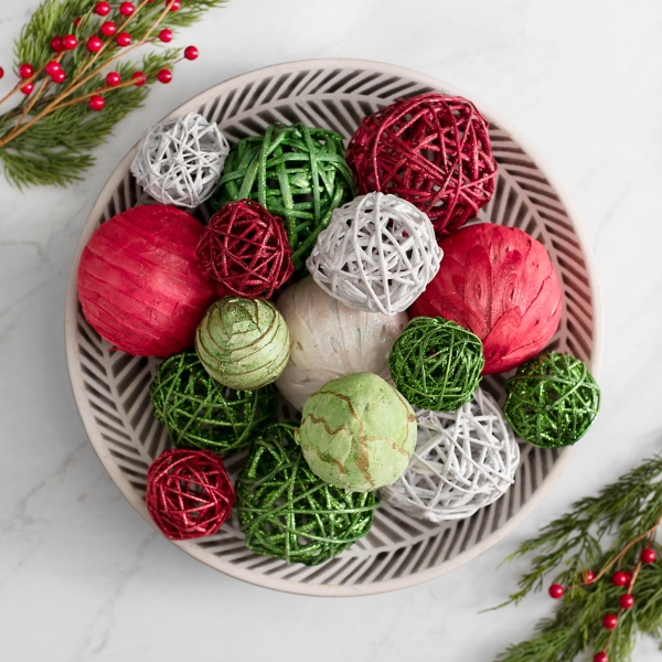 Red White And Green Christmas Orb Filler Kirklands