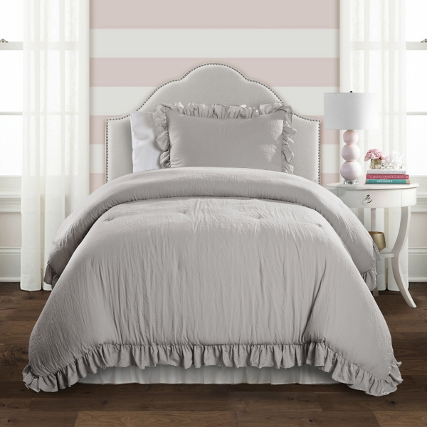 Gray Reyna Ruffle 2 Pc Twin Xl Comforter Set Kirklands