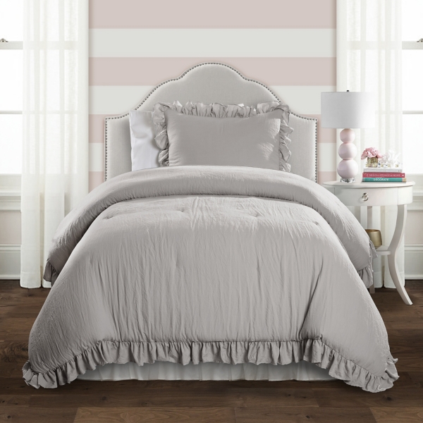 Gray Reyna Ruffle 2 Pc Twin Xl Comforter Set Kirklands