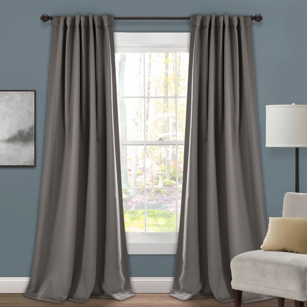 Gray Back Tab Blackout Curtain Panel Set 84 In Kirklands