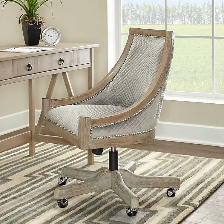 Hannah Gray Quilted Office Chair Kirklands