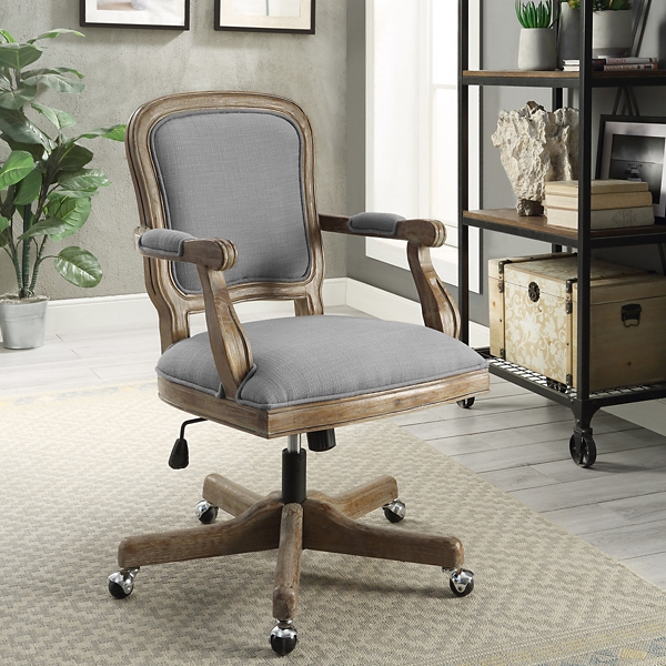 Pearson Upholstered Gray Wood Frame Office Chair Kirklands