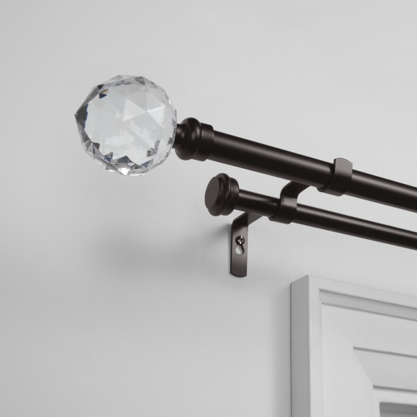 Bronze Crystal Ball Double Curtain Rod 72 In Kirklands