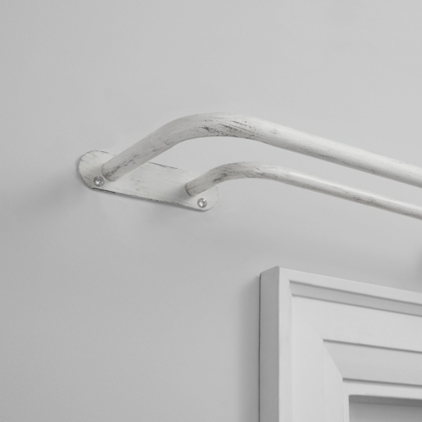 White Wrap Around Double Curtain Rod 72 In Kirklands