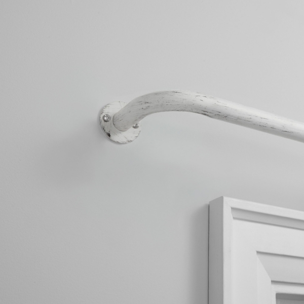 Distressed White Holden Curtain Rod 72 In Kirklands
