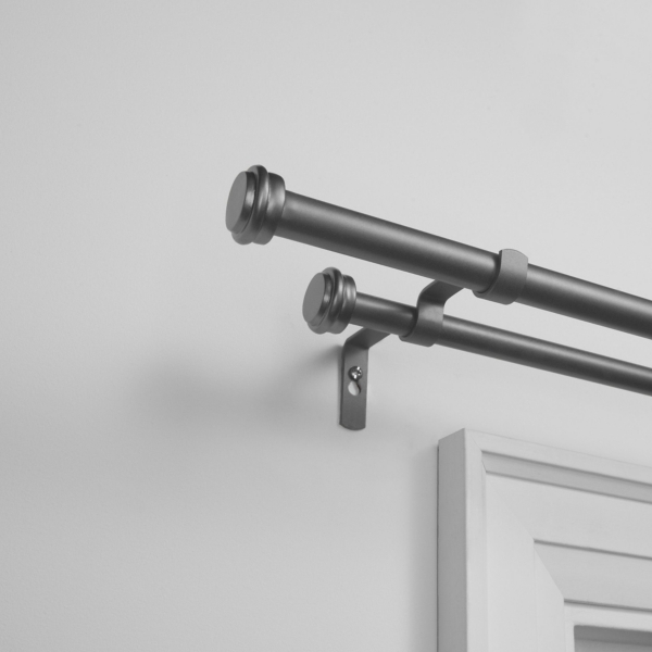 Gunmetal Topper Double Curtain Rod 72 In Kirklands
