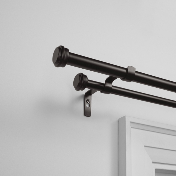 Matte Bronze Topper Double Curtain Rod 120 In Kirklands