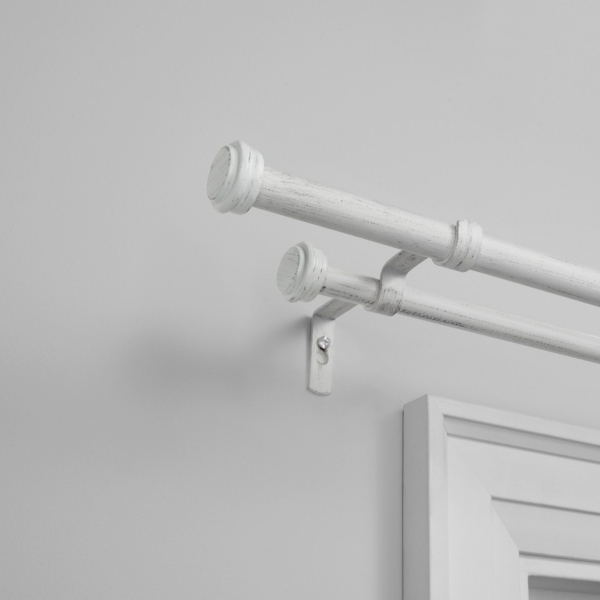White Topper Double Curtain Rod 72 In Kirklands