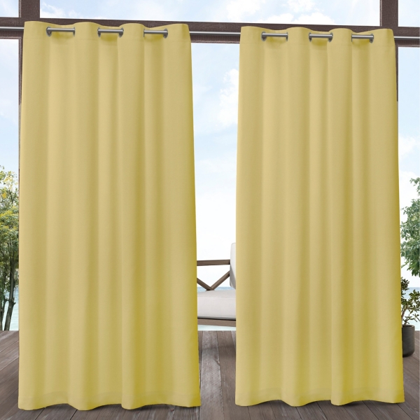 Yellow Biscayne Outdoor Curtain Panel Set 108 In Kirklands