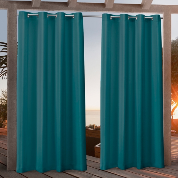 Teal Nicole Outdoor Curtain Panel Set 84 In Kirklands