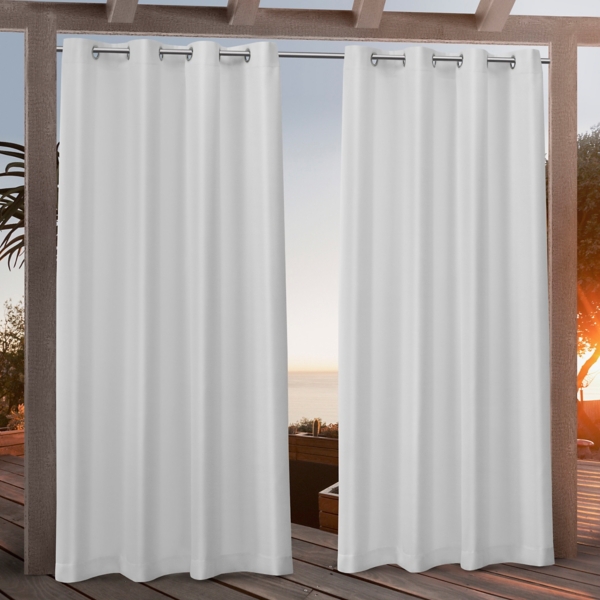 White Nicole Outdoor Curtain Panel Set 84 In Kirklands