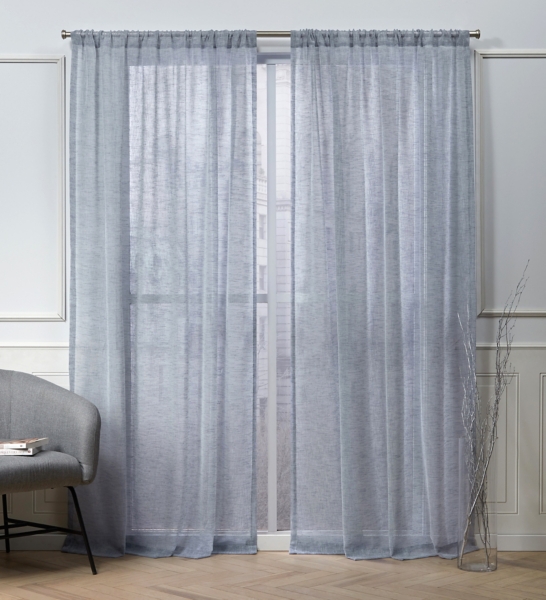 Denim Belfry Sheer Curtain Panel Set 84 In Kirklands