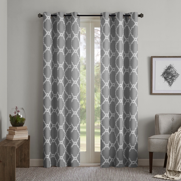 Gray Alma Trellis Curtain Panel Set 63 In Kirklands