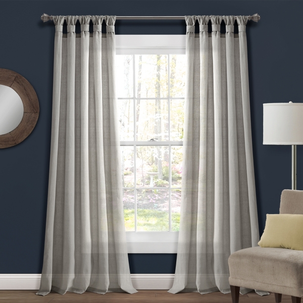 Gray Top Knotted Burlap Curtain Panel Set 95 In Kirklands