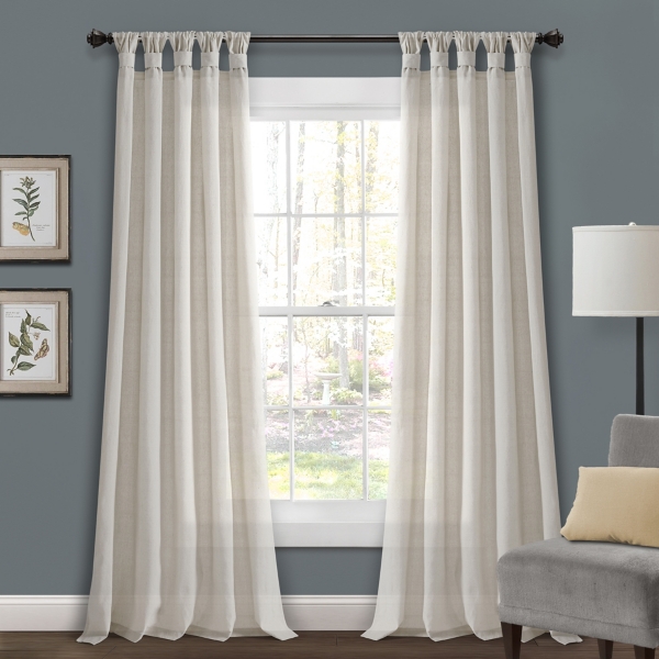 Ivory Top Knotted Burlap Curtain Panel Set 84 In Kirklands