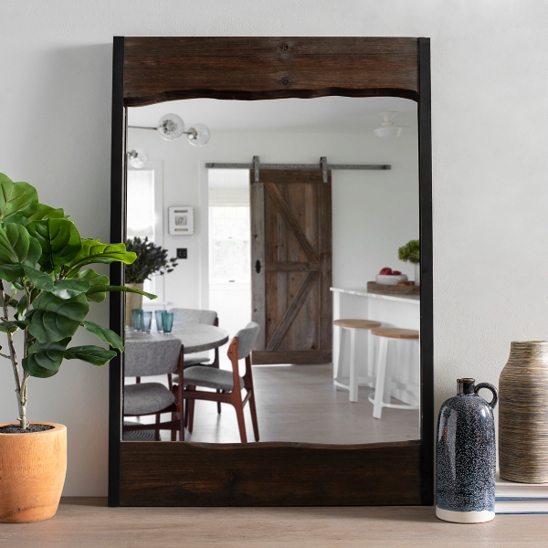 Live Edge Wood And Metal Mirror 24x36 Kirklands