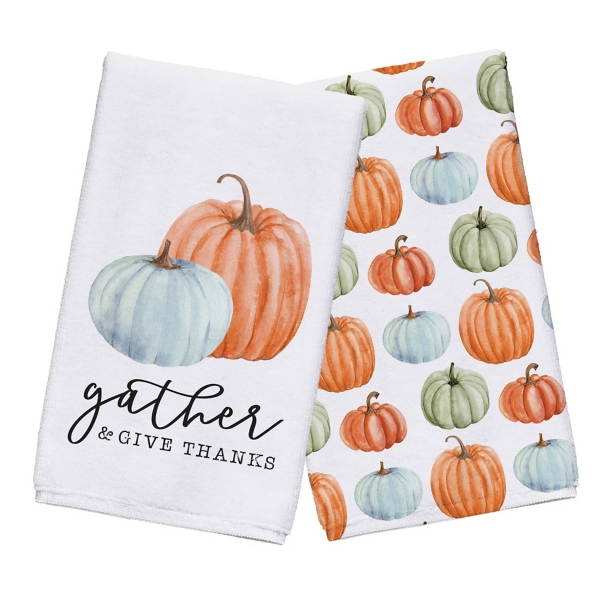 Give Thanks Pumpkin Kitchen Towels, Set of 2