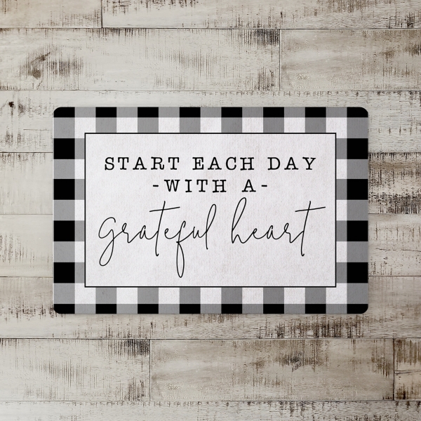 Grateful Heart Buffalo Check Kitchen Mat Kirklands