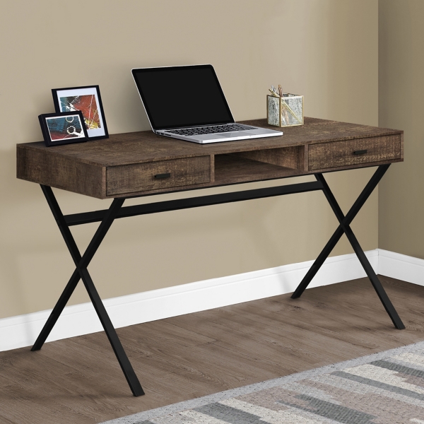 Brown Criss Cross Base Mason Computer Desk Kirklands