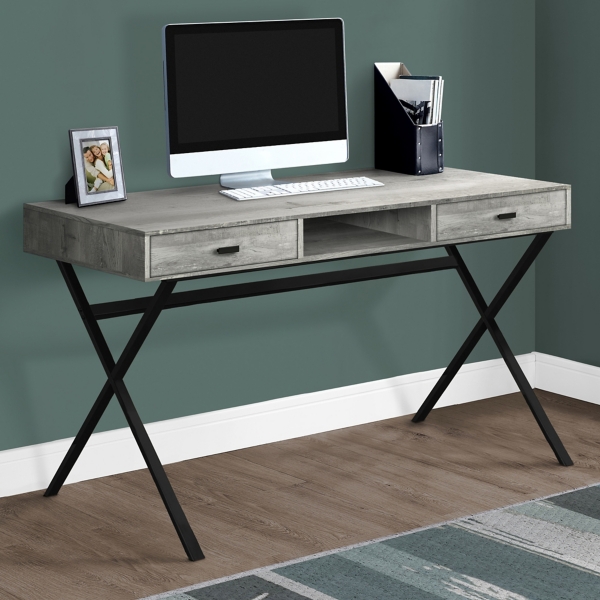 Gray Criss Cross Base Mason Computer Desk Kirklands